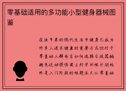 零基础适用的多功能小型健身器械图鉴